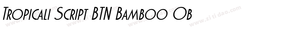 Tropicali Script BTN Bamboo Oblique字体转换